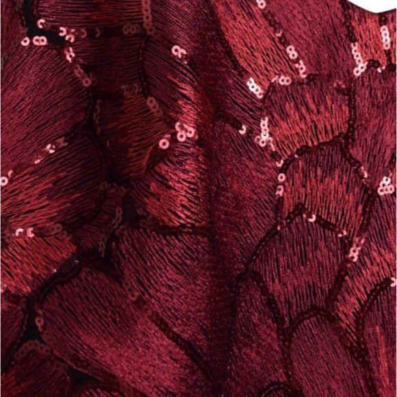 WHITE HOUSE BLACK MARKET RED SEQUIN EMBROIDERED CAMISOLE - Picture 6 of 10